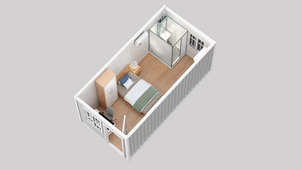 Collapsible container house layout and inside